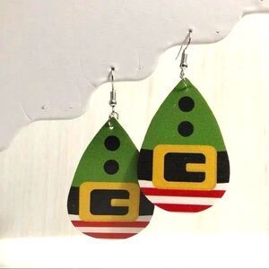 Elf Belly PU Leather Teardrop Earrings